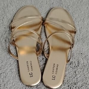 LC Lauren Conrad Metallic Gold Sandals
